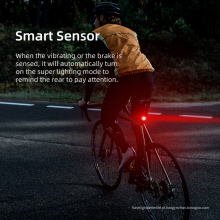 Sensor de bicicleta superbrilhante luz de segurança para ciclismo definida para trás luz traseira de bicicleta recarregável USB Kit luz traseira de bicicleta